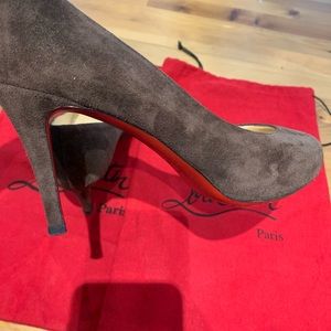 Christian Louboutin platform brown suede pump